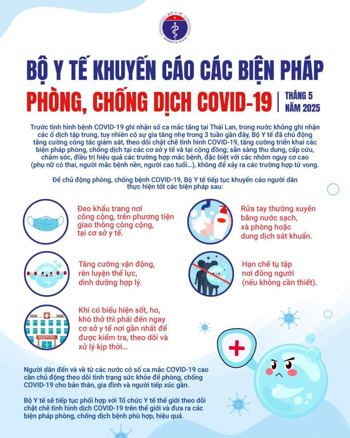 VIETMEDI ĐỒNG HÀNH CÙNG BỘ Y TẾ PHÒNG CHỐNG COVID-19 BẰNG CÁCH THỰC HIỆN CÁC KHUYẾN CÁO BẢO VỆ VÀ CHĂM SÓC SỨC KHỎE THEO CÁC BIỆN PHÁP